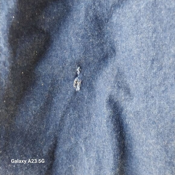 Vintage Dickies Denim Bib Overalls 50x 30 Carpenter Blue Work Button Fly Trucker - Picture 5 of 6